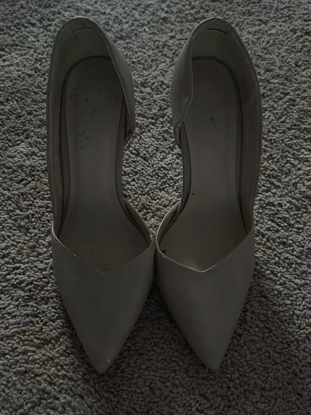 Women's Pointed Toe D'Orsay Flats in Light Gray